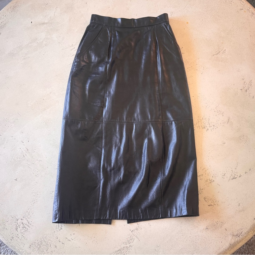 Vintage Wilson’s Black Leather Midi Skirt